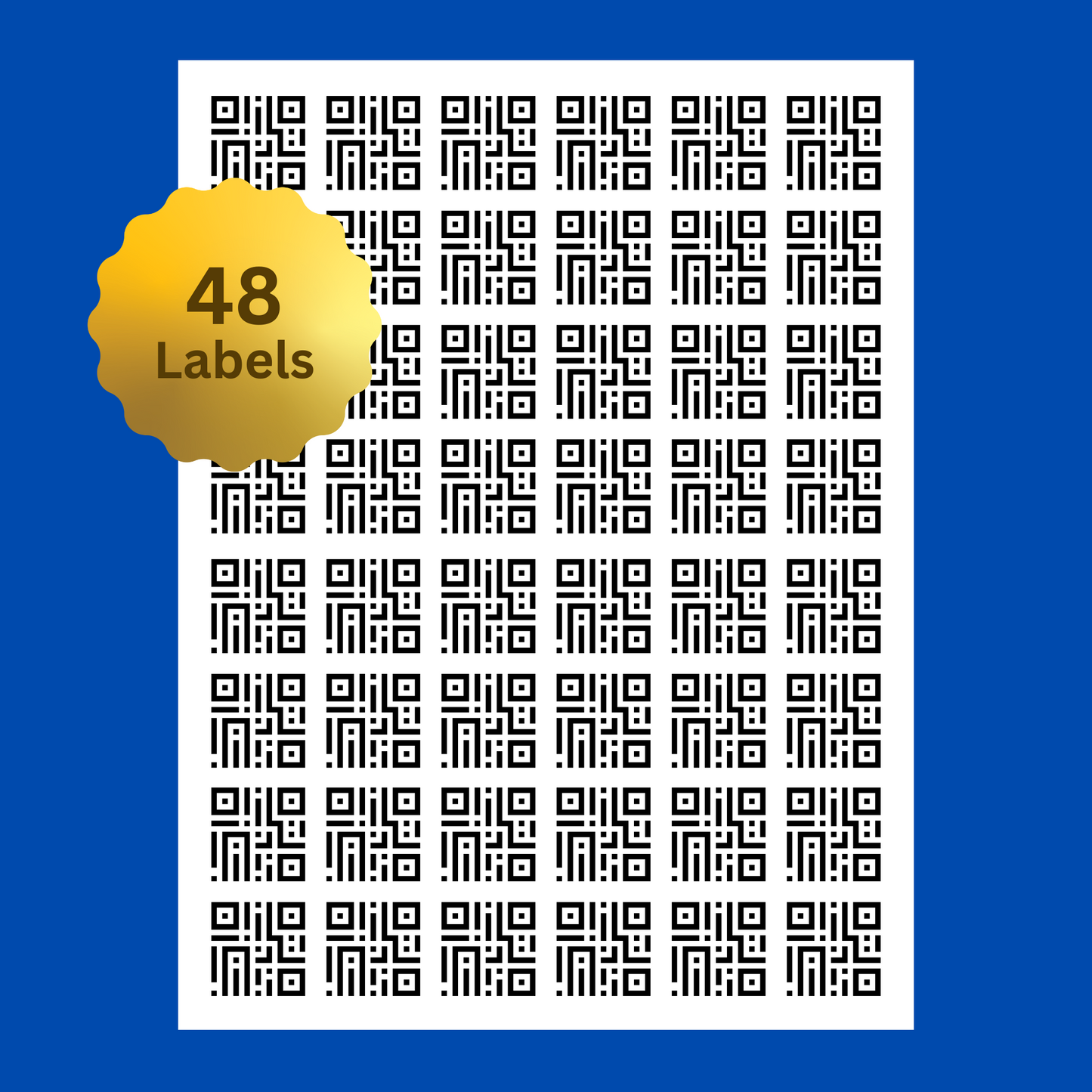 1"x1" Square Label Sheet | 48 Labels | Preprogrammed for Binly