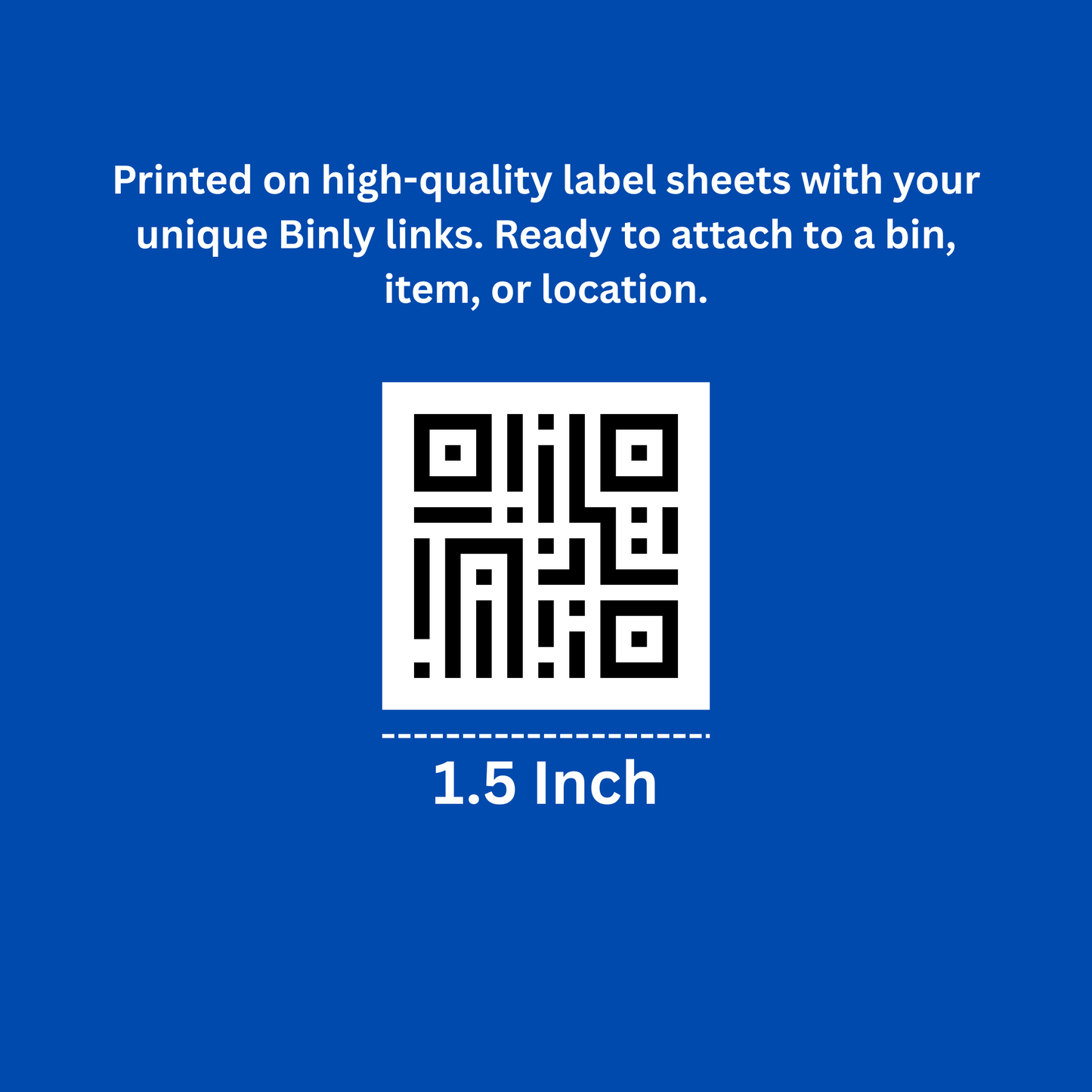 1.5"x1.5" Square Label Sheet | 20 Labels | Preprogrammed for Binly