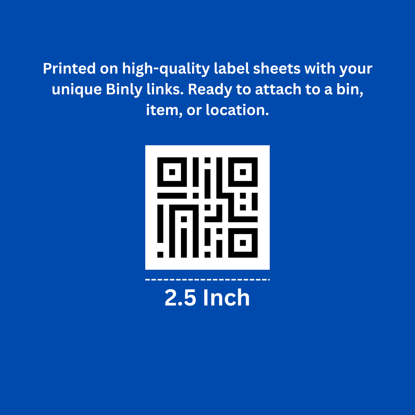 2.5" x 2.5" Square Label Sheet | 9 Labels | Preprogrammed for Binly