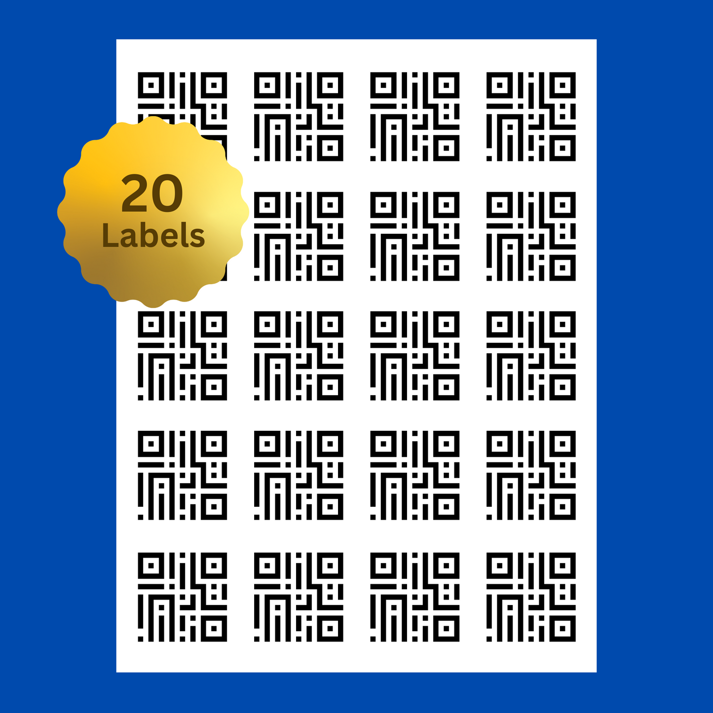 1.5"x1.5" Square Label Sheet | 20 Labels | Preprogrammed for Binly