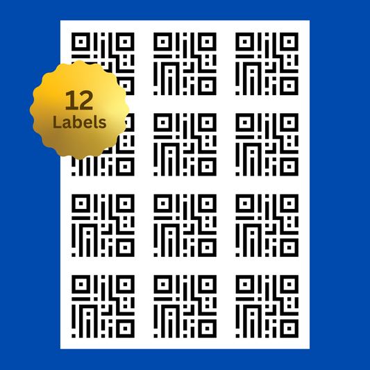 2" x 2" Square Label Sheet | 12 Labels | Preprogrammed for Binly