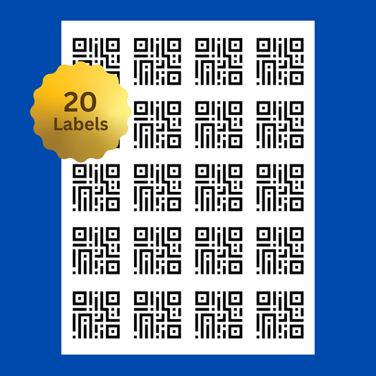 1.5"x1.5" Square Label Sheet | 20 Labels | Preprogrammed for Binly